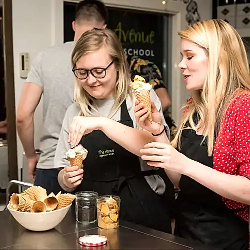 Churn, mix, and freeze your way to deliciousness in our hands-on Ice Cream Class at The Avenue Cookery School in London. Sweet fun for just £90!